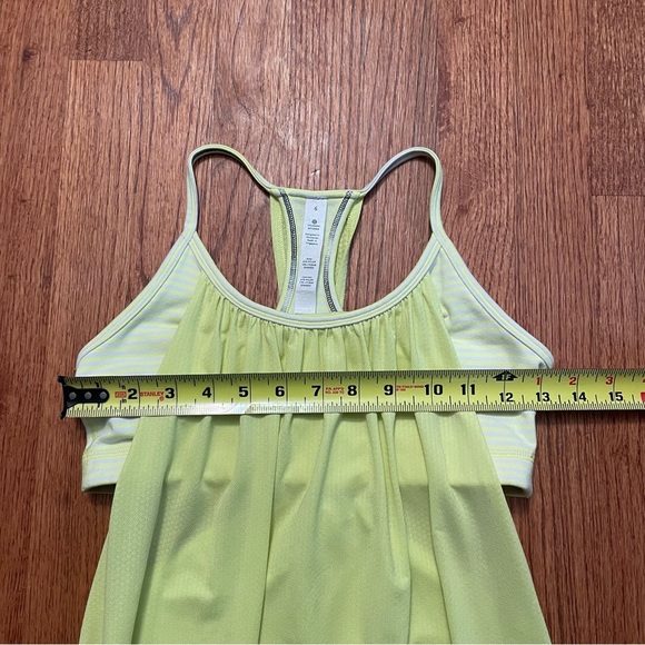 Lululemon No Limits Tank Slope Stripe Polar Cream Clarity Yellow top size 6 - Picture 13 of 14